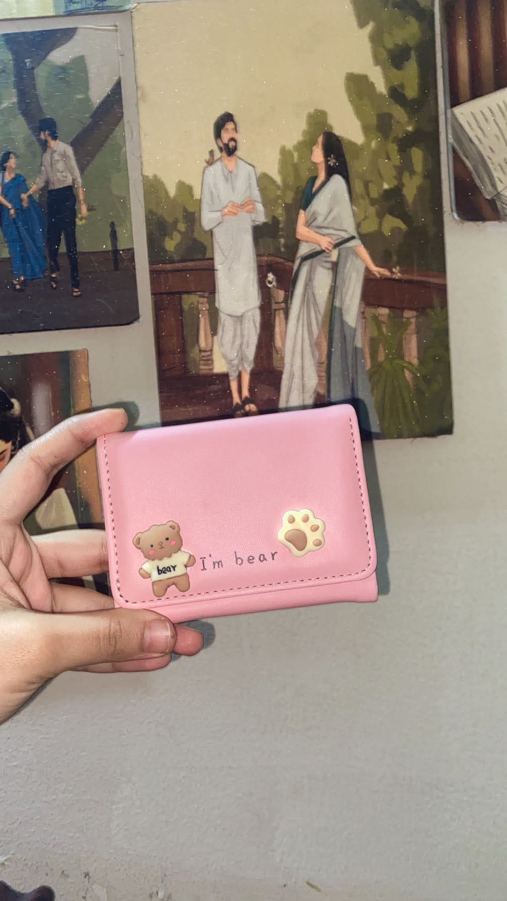 I'm Bear Pink Wallet - Cute Kawaii Gift for Girls Bangladesh
