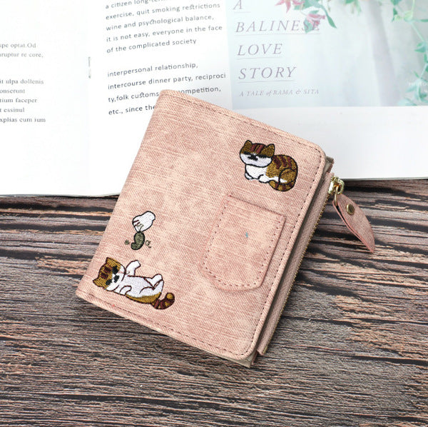 Black Cat Denim Wallet