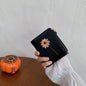 Black Floral Bifold Wallet