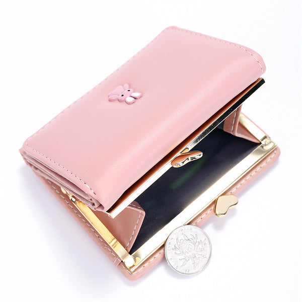 Cute Bunny Trifold Wallet for Women – Multi-Color Card Holder Purse