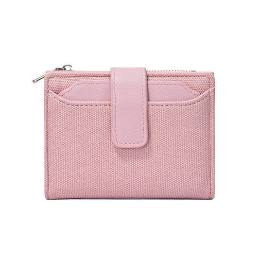 Mini Canvas Zipper Wallet for Women – Card Holder Purse