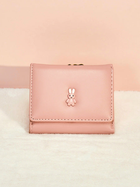 Cute Bunny Trifold Wallet for Women – Multi-Color Card Holder Purse