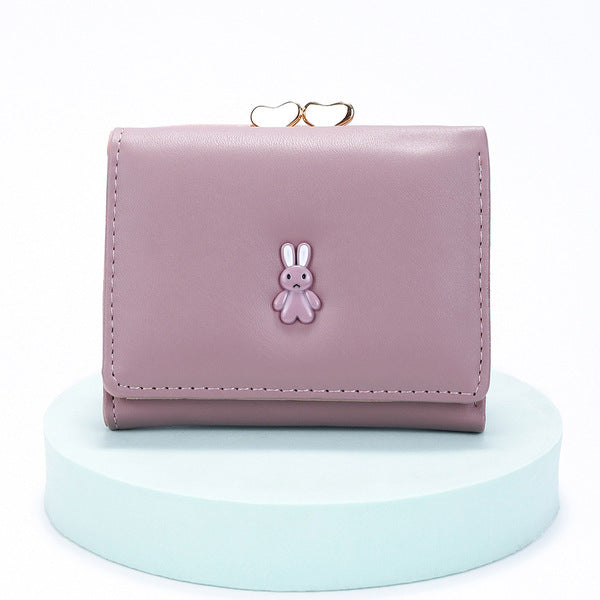 Cute Bunny Trifold Wallet for Women – Multi-Color Card Holder Purse