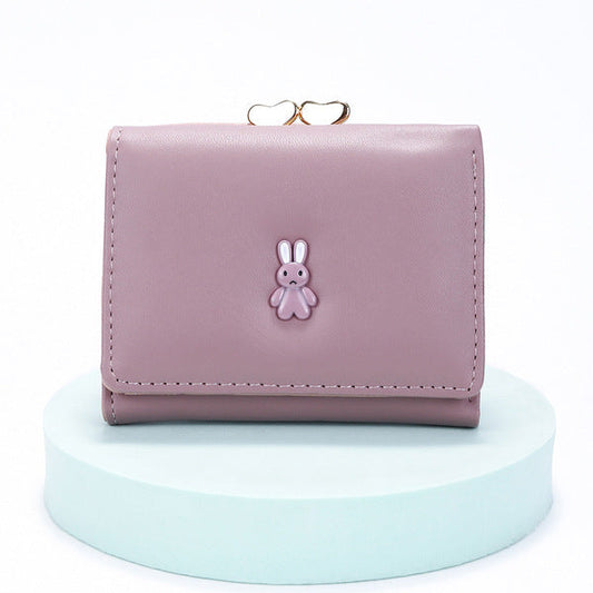 Cute Bunny Trifold Wallet for Women – Multi-Color Card Holder Purse