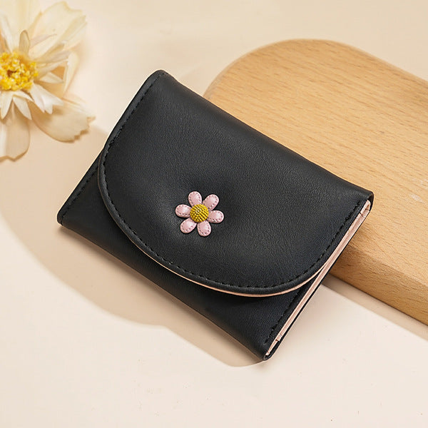 Green Flower Trifold Wallet