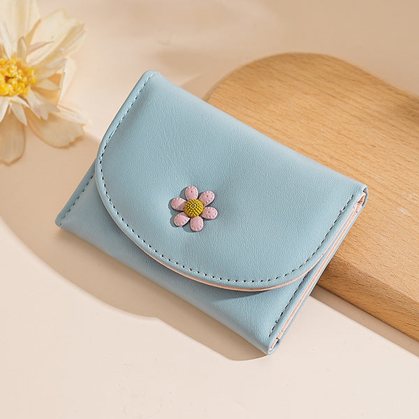 Green Flower Trifold Wallet