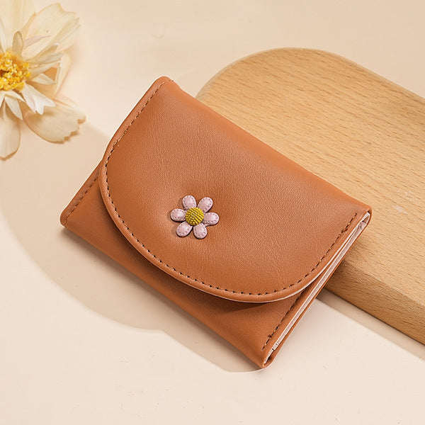 Green Flower Trifold Wallet