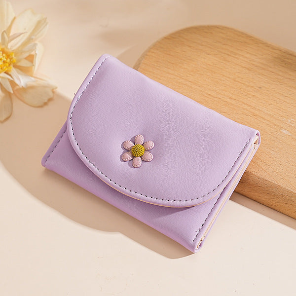 Green Flower Trifold Wallet